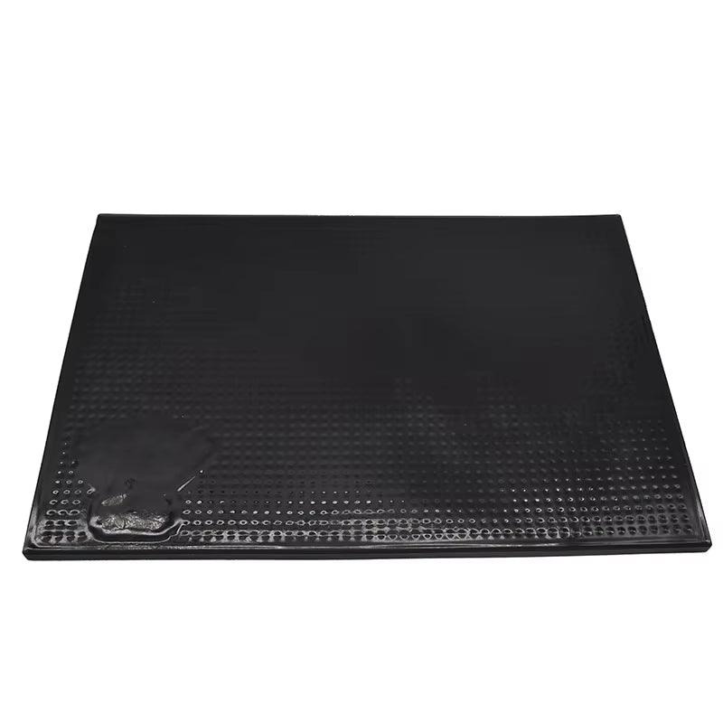 Barber Station Mat Cushion Non-Slip Black Pad Hairdress Organizer for Clippers Scissors Trimmers Brushes Storage Tool