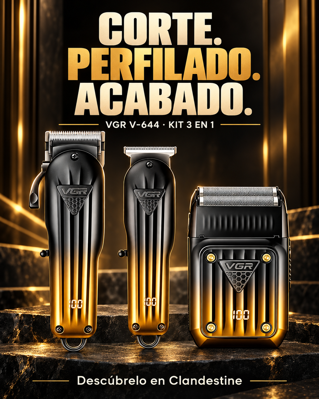 Hair Trimmer Professional Electric Shaver Adjustable Trimmer Barber Clippers Beard Trimmer Razors Foil Shaver for Men V-644